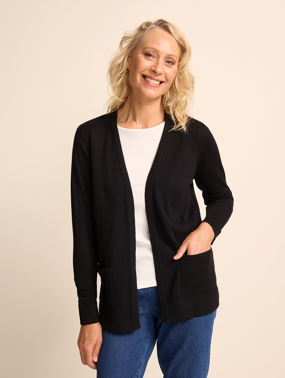 A black cardigan hotsell