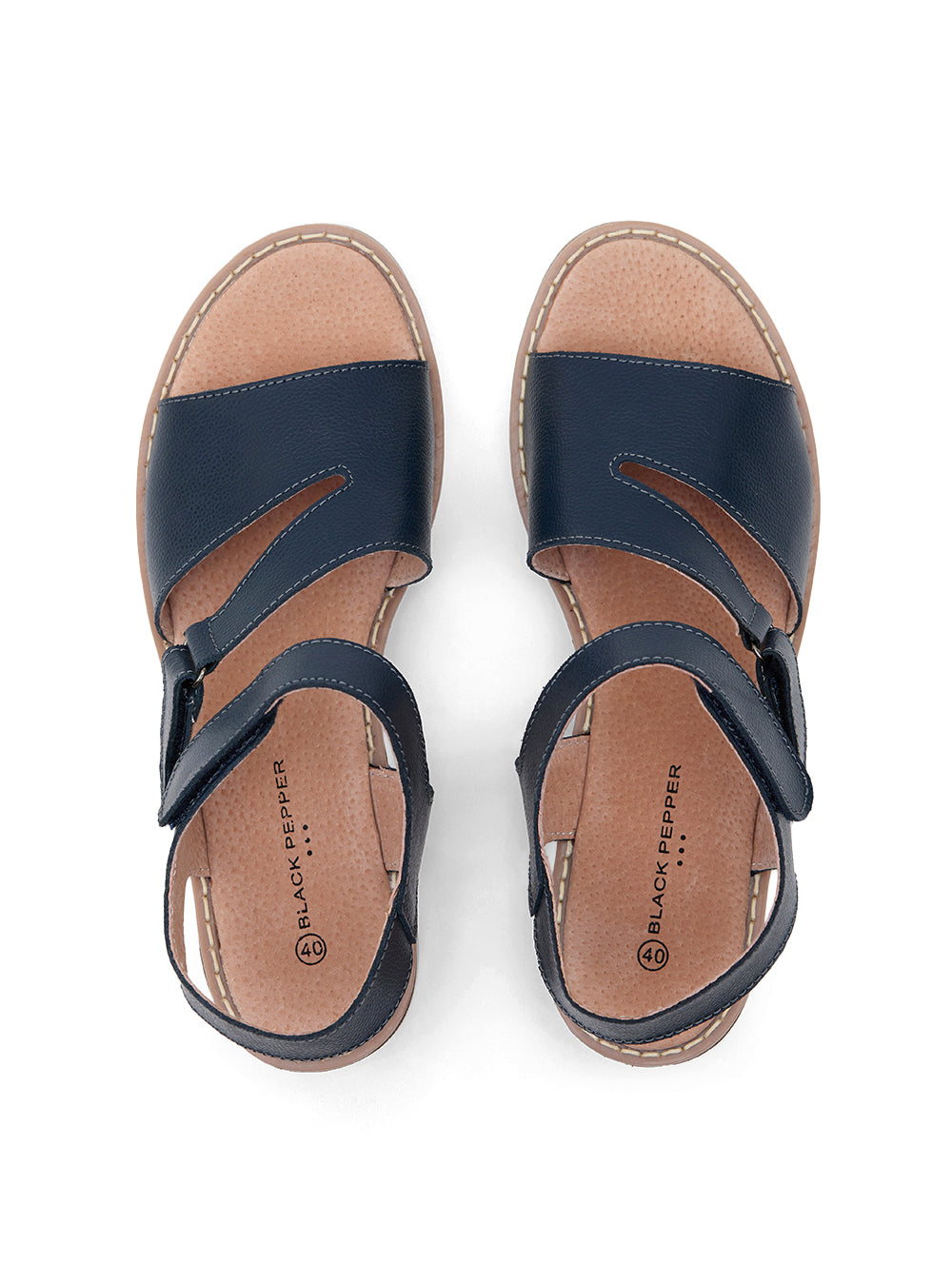 Womens navy leather on sale sandals